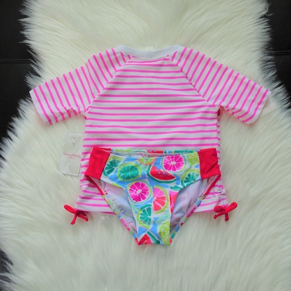 NWT Tommy Bahama Girls Rash Guard Swim Set  2T Watermelon UPF 50+ - Picture 3 of 11
